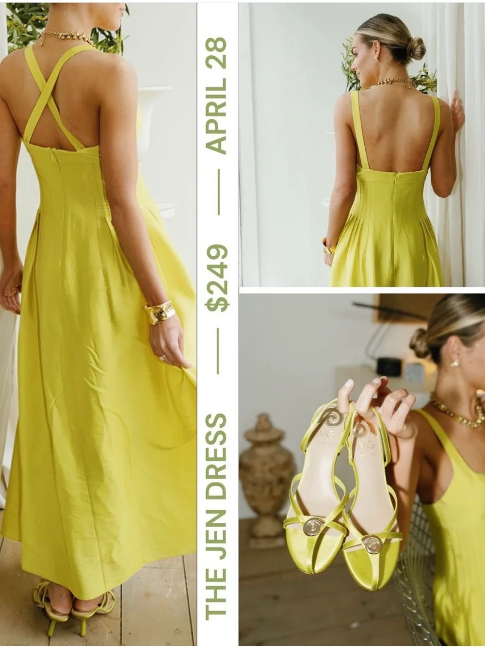 NWT ANTONIO MELANI x MG Style Jen Dress Lime Green Halter Midi Dress NWT - Picture 2 of 8